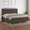 VidaXL Slat Bed Base with Mattress and LED, Upholstered Bed with Headboard, Double Bed, Adult Bedroom Bed, 3135784