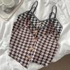Женские укороченные топы Майки без рукавов Трикотажные майки в клетку