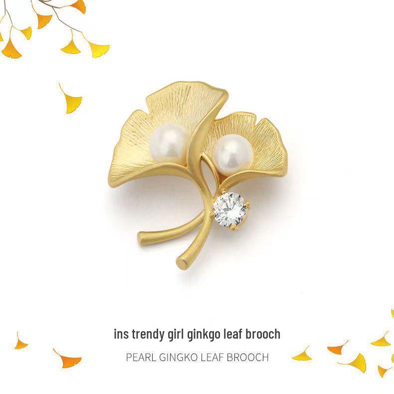 High-End Alloy Brooch with Pearl Imitation and Rhinestone Corsage Pin - Fashion Accessory