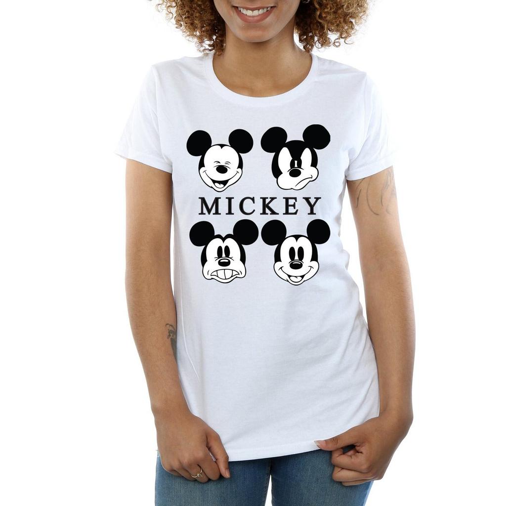 Disney Womens/Ladies Mickey Mouse Four Heads Cotton T-Shirt