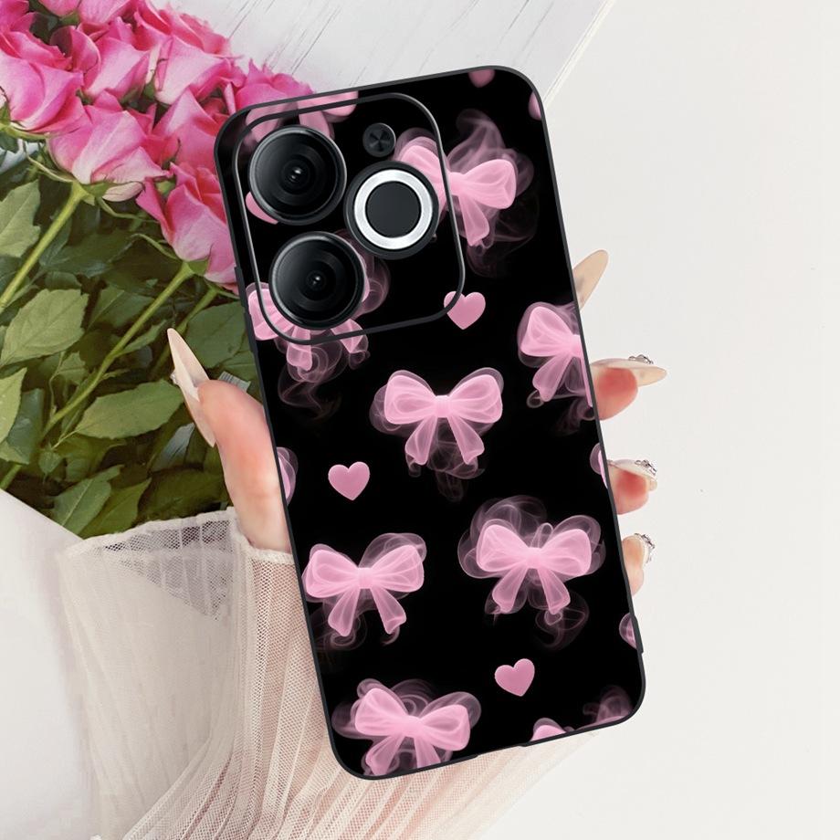 For Itel A80 A90 A95 A70 A60 A60s Phone Case Matte Soft TPU Bumper Cover Cool Cartoon Luxury Butterfly Flower Bow Pattern Funda
