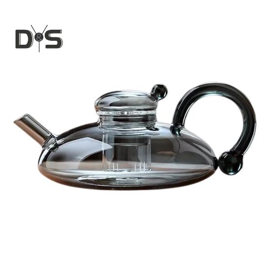 Стеклянный чайник со съемным фильтром для заваривания чая, термостойкий стеклянный чайник для листового чая, подходит для микроволновой печи, не содержит бисфенол-А, заварочный кувшин