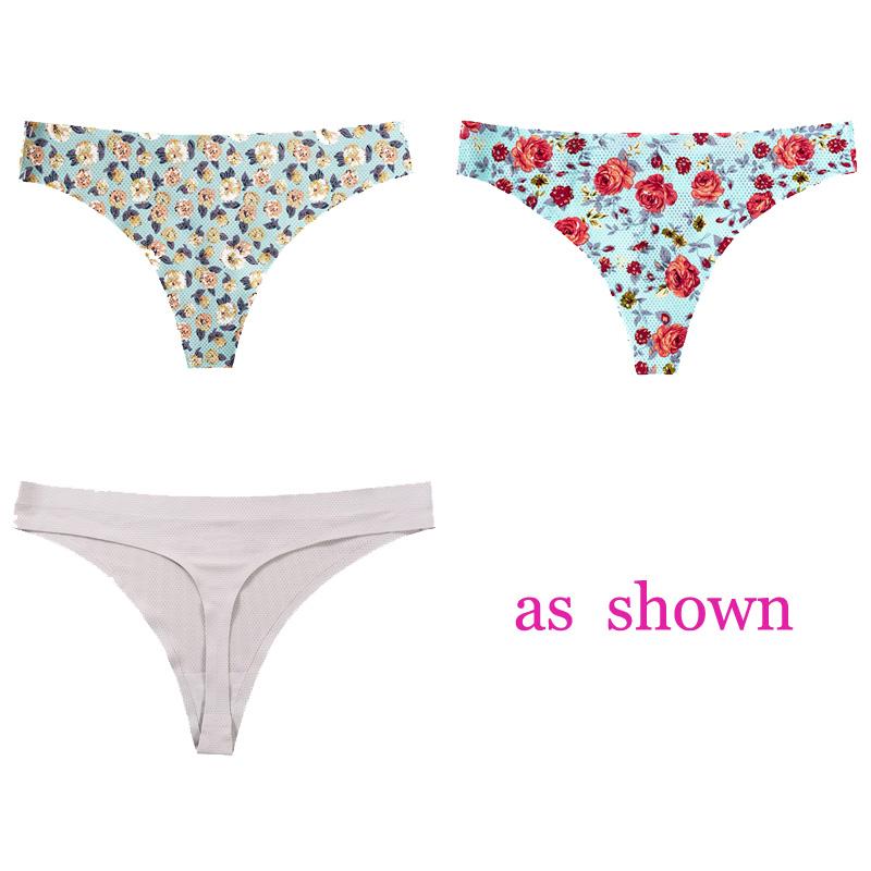 CINOON 3 шт./лот, женское сексуальное нижнее белье с цветами, соблазнительные трусики с низкой талией, стринги, дышащее нижнее белье без следов, стринги, нижнее белье