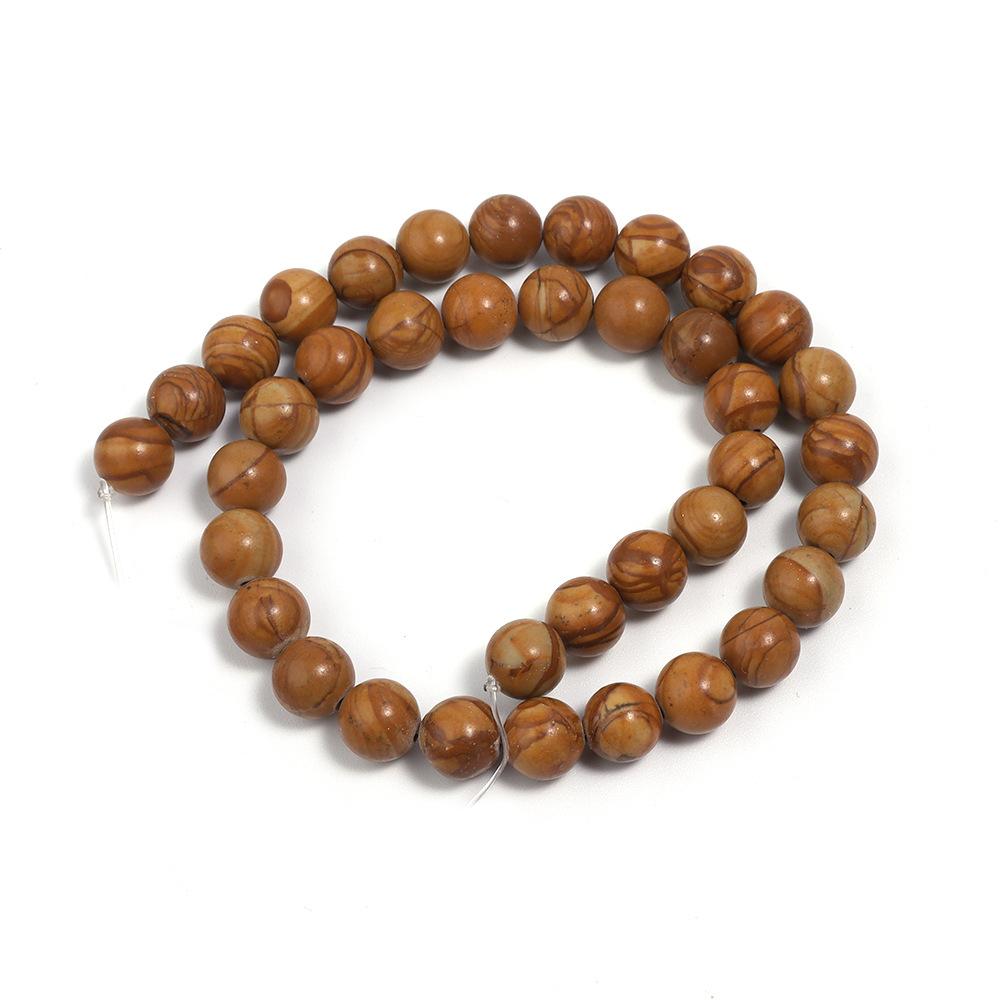 Деревянные бусины, круглые каменные свободные бусины-разделители для изготовления ювелирных изделий, 4/6/8/10/12 мм, DIY подвески ручной работы, браслеты