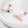 Cubic Stick Piercing 14K Gold Needle Rose Gold Unique