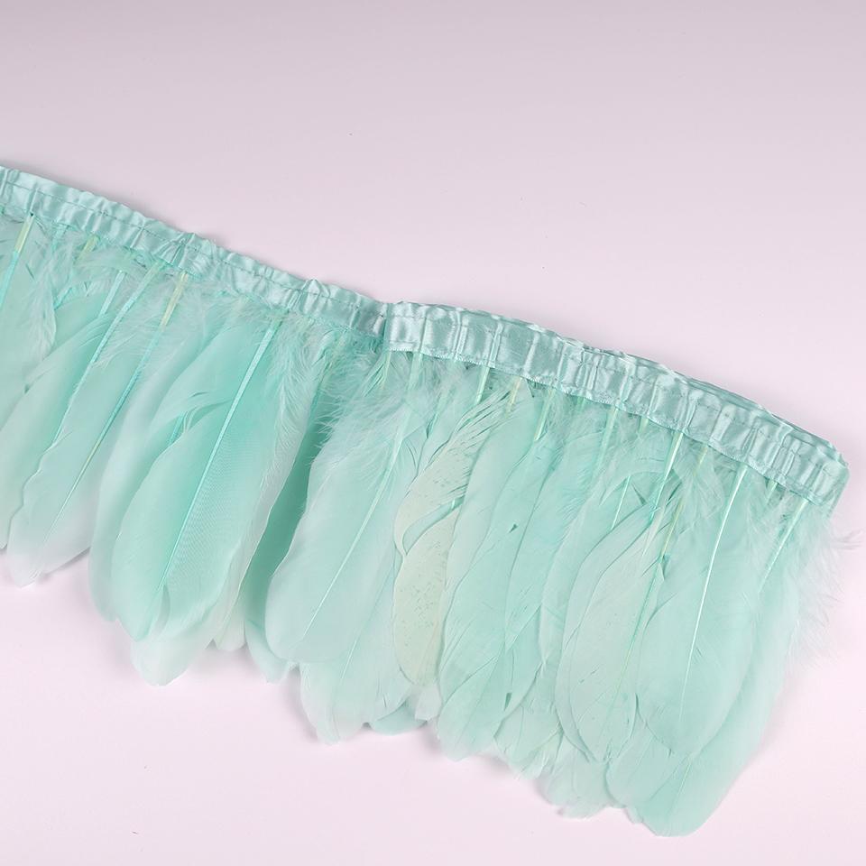 Отделка из гусиных перьев, лента-бахрома, 2 ярда/шт., швейные поделки, плюмаж для платья, юбки, настенное украшение для праздничной одежды