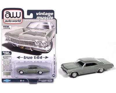 Autoworld 1/64 Chevrolet Impala SS 1965 Зеленый Chevry Impala SS Ивово-зеленый Миниатюрный автомобиль