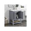 Meuble de salle de bain - MUVOE - 60cm - Lavabo en céramique - Gris clair - Design contemporain