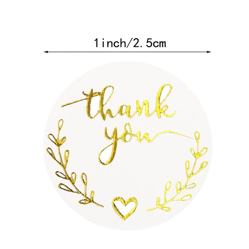 500 Наклеек/рулон Наклеек «Спасибо» из золотой фольги Коробки для подарочных карт Украшение для упаковки на вечеринку Упаковка для выпечки