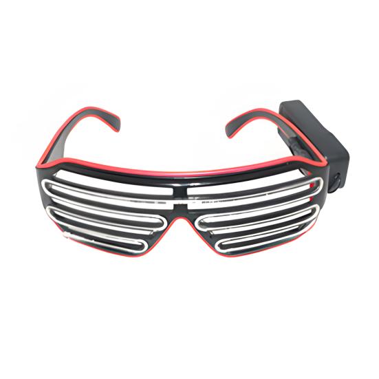 Светящиеся неоновые очки Rave со сверкающими затворами, солнцезащитные очки El Wire LED, светящиеся