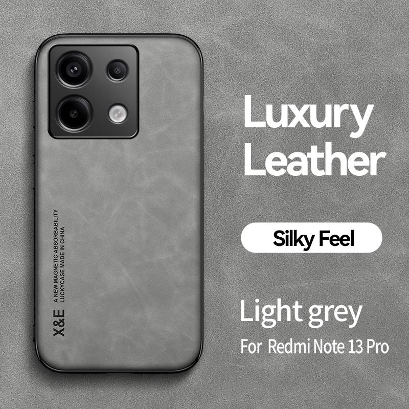 For Xiaomi Poco X6 5G Case Leather Magnetic Car Holder Plate Phone Cases For PocoX6 Poko Little X6 Pocco X 6 5G Soft Back Cover