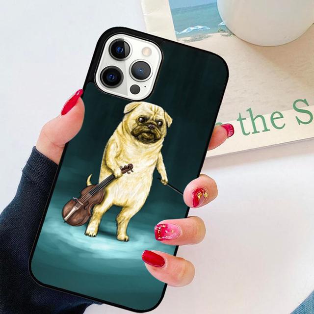 Чехол для телефона с изображением черного мопса, крупный план, для iPhone 17 Air 15 16 14 Plus Apple 11 12 13 Pro Max coque