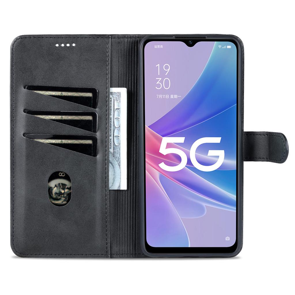 AZNS For Oppo A58 5G/A58x 5G/A78 5G Cowhide Texture Leather Flip Cover Magnetic Stand Wallet Phone Case