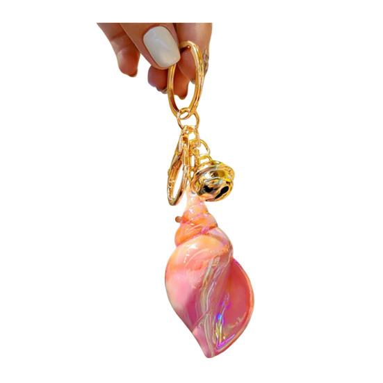 Conch Keychain Ocean Element Healing Colorful Shell Bag Charm Colorful Key Holder Backpack Accessories