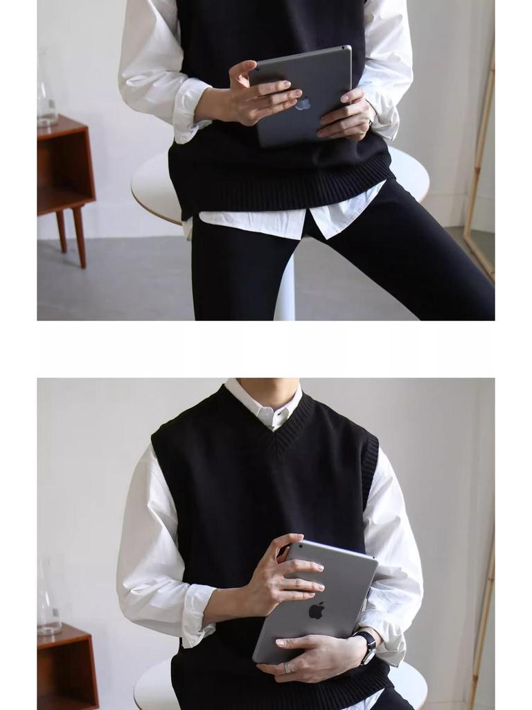 2023 Men's Trendy V-Neck Sleeveless Knit Sweater Vest