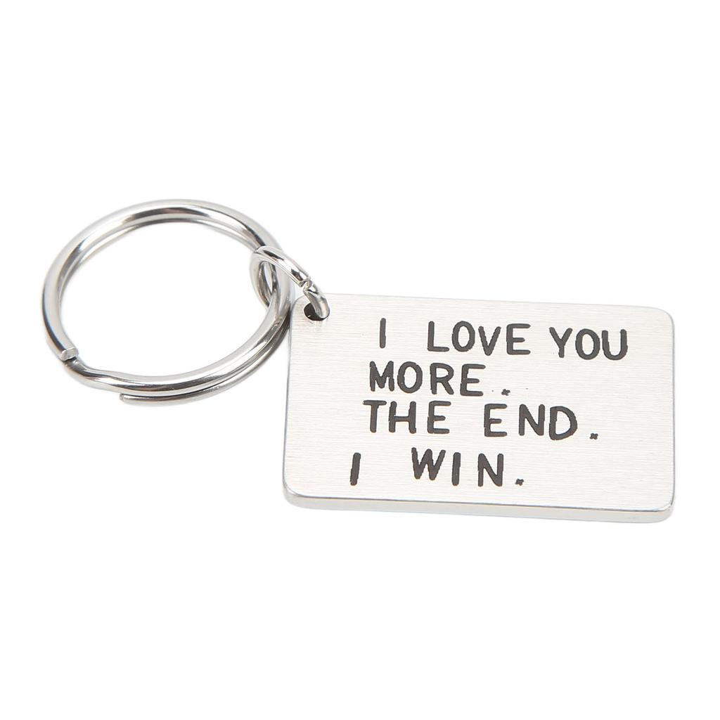 Birthday Keychain Stainless Steel I Love You More The End I Win Fadeless Rustproof Key Chain Rings