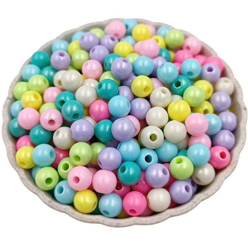 Креативный материал ручной работы ярких цветов, 100 шт., аксессуары для изготовления ювелирных изделий, бусины для рукоделия, акриловые бусины, однотонные свободные бусины 6 мм