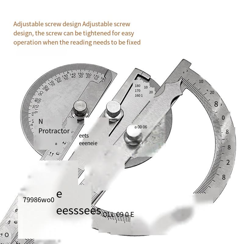 1 шт. 0-14 см Угломер Одноручный Угломер из нержавеющей стали Регулируемый на 180 градусов Полукруглый Индексный Угломер Транспортир Угломер