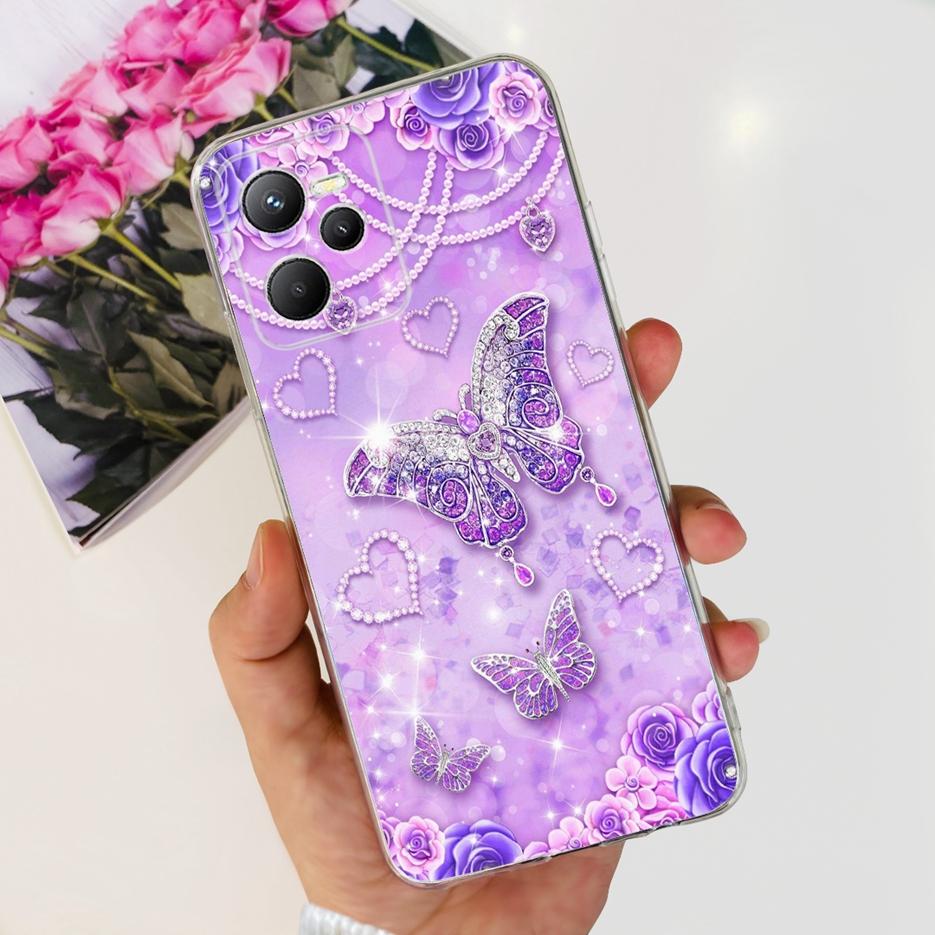 Чехол для Realme C35 RMX3511 Стильный окрашенный чехол Прозрачный силиконовый Мягкий тонкий чехол для телефона Для Realme C35 C 35 RealmeC35 Fundas Shell
