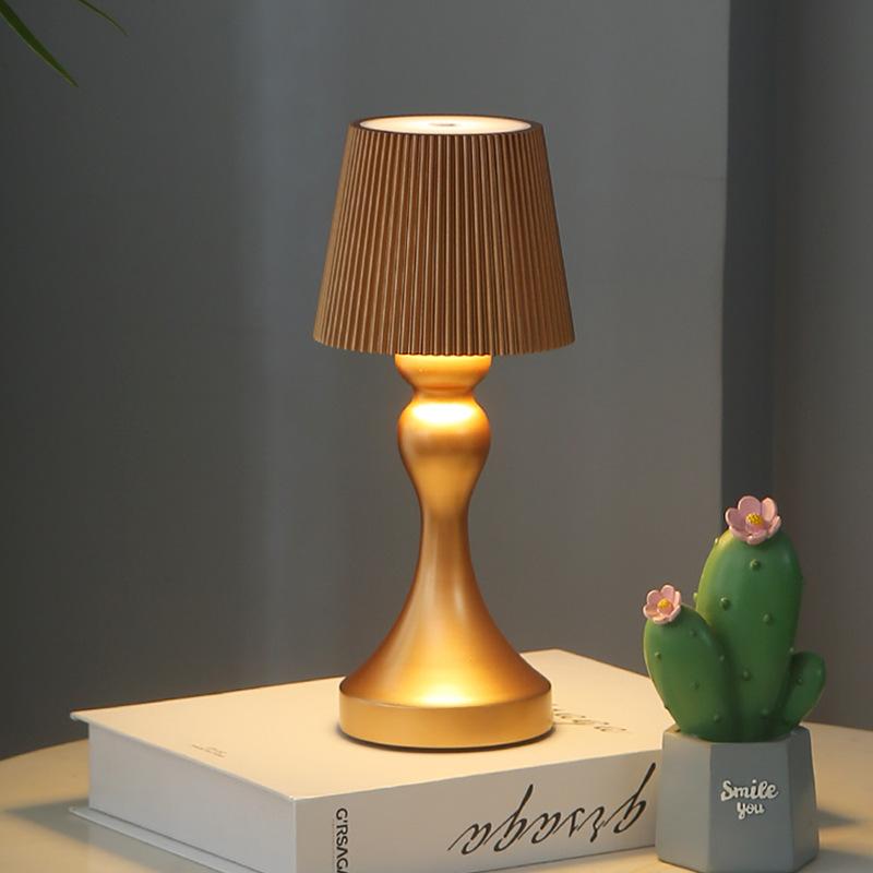Беспроводная перезаряжаемая настольная лампа с сенсорным затемнением USB портативная зарядная панель винтажный декор атмосфера ночник