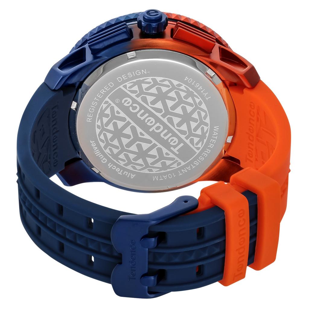 Tendence Gulliver De Color TY146104 Мужские часы Темно-синий/Оранжевый циферблат Алюминиевый Минеральное стекло Кварцевые 51 мм Оранжевый