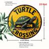 Vintage Turtle Design Round Aluminum Sign