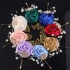 Rose Groom and Groomsmen Accessories Elegant Wedding Brooch Formal Chest Flower  Bridal