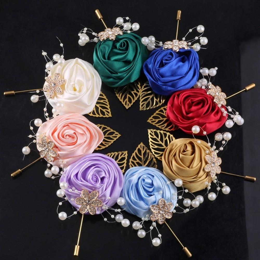 Rose Groom and Groomsmen Accessories Elegant Wedding Brooch Formal Chest Flower  Bridal