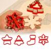 2/4pcs Christmas Cartoon Shape Cookie Cutters Anti-Pressure Hand Baking Tools DIY Biscuits Dough Cutter Fondant Cake Mold