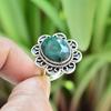 Кольцо с изумрудным драгоценным камнем, кольцо из стерлингового серебра 925 пробы, богемное кольцо, кольцо ручной работы, подарок для нее