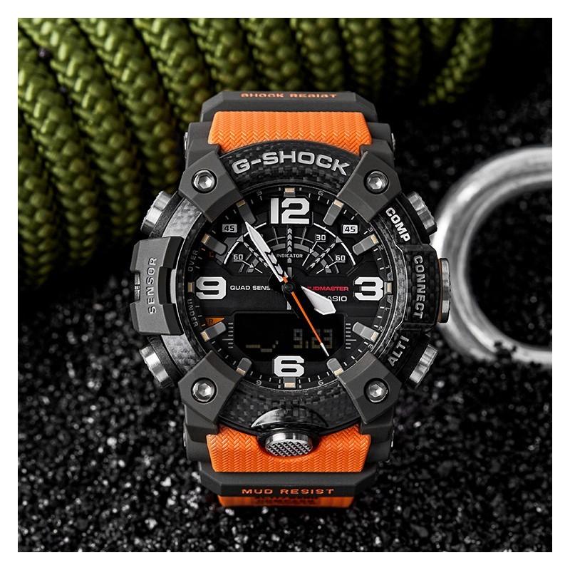 Casio Серия MASTER OF G-LAND Мировое время Пыле- и грязезащитная конструкция Отображение расхода калорий Кварцевый механизм Ремешок из смолы GG-B100-1A9JF