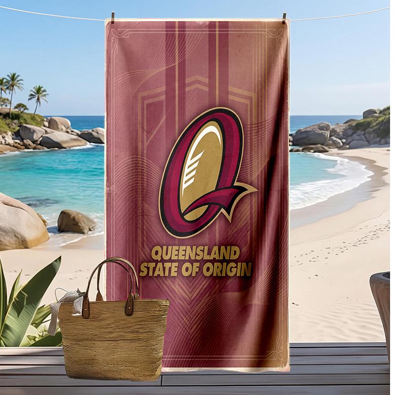 Queensland Maroons Print Beach Towel Soft Portable Quick?dry Towel For Pool Summer Vacation Outdoor Sport