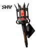 Simulation Flame Light Medieval Wall Torch Lamp, LED Handheld Light, Retro Realistic Lamp for Halloween Party Decor, Mardi Gras Imitation Wood Grain
