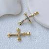 Подвеска из микроциркония с медной инкрустацией, крест, сохраняющий цвет, аксессуары для ожерелья из меди с позолотой.