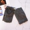 Genuine Leather Half Finger Gloves Women's Summer Driving Fashion Hollow Thin Unlined Motorcycle Riding Gloves