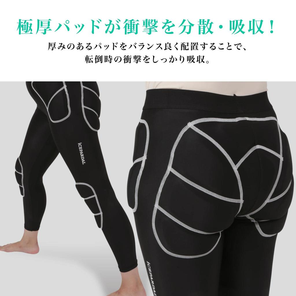 ICEPARDAL Сноубордическая накладка на бедра с длинным протектором, амортизация при падении, накладка на колено BLK WM, размер протектора бедра, накладка на ягодицы, накладка на ягодицы, накладка на ягодицы