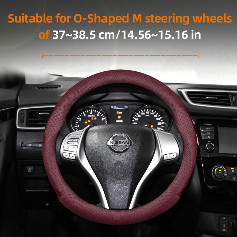 vcxja9 Suitable for Nissan Ultra-Thin Breathable Leather Steering Wheel Cover Suitable for Qashqai J10 J11 March Terrano2 Pathfinder R51 Note E12 
