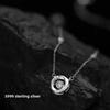 S925 pure silver three-second heart sterling silver necklace pendant niche high-end design flash diamond collarbone chain for girlfriend gift