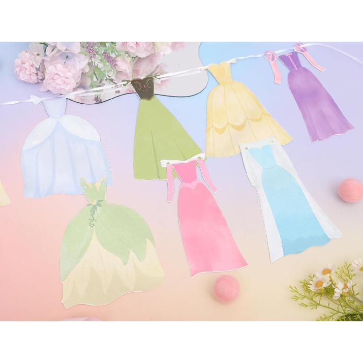 Princess Party Bunting Banner - Princess First Birthday Party Banner,Dress Banner Birthday Decoration, Girl's 1st Party Supplies (banner)