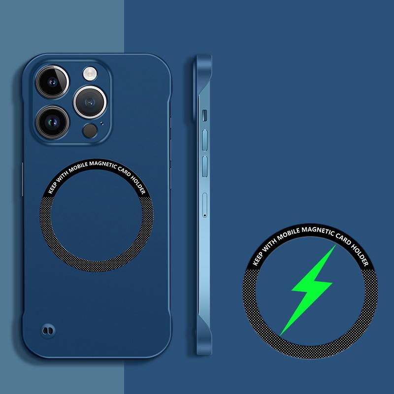 Ультратонкий безрамный роскошный ударопрочный однотонный чехол Magsafe для iPhone 16 15 14 13 12 Pro Max 11 Samsung S24 S23 S22 Ultra