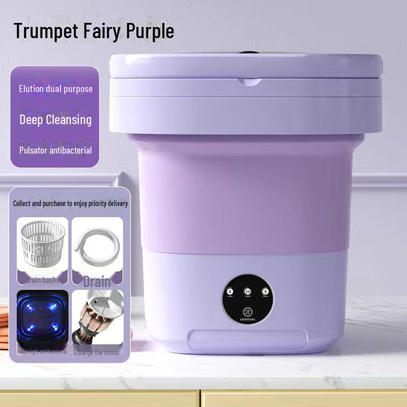 Compact Folding Washer & Dryer: Sterilizing Machine for Socks, Baby Clothes, and Dormitory Use