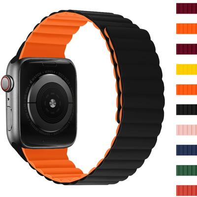 Магнитный силиконовый ремешок для Apple Watch Ultra 3/2 Браслет 49мм 45мм 44мм 41мм 42мм 46мм Серии 11 10 9 8 7 6 5 4 SE Браслет Correa