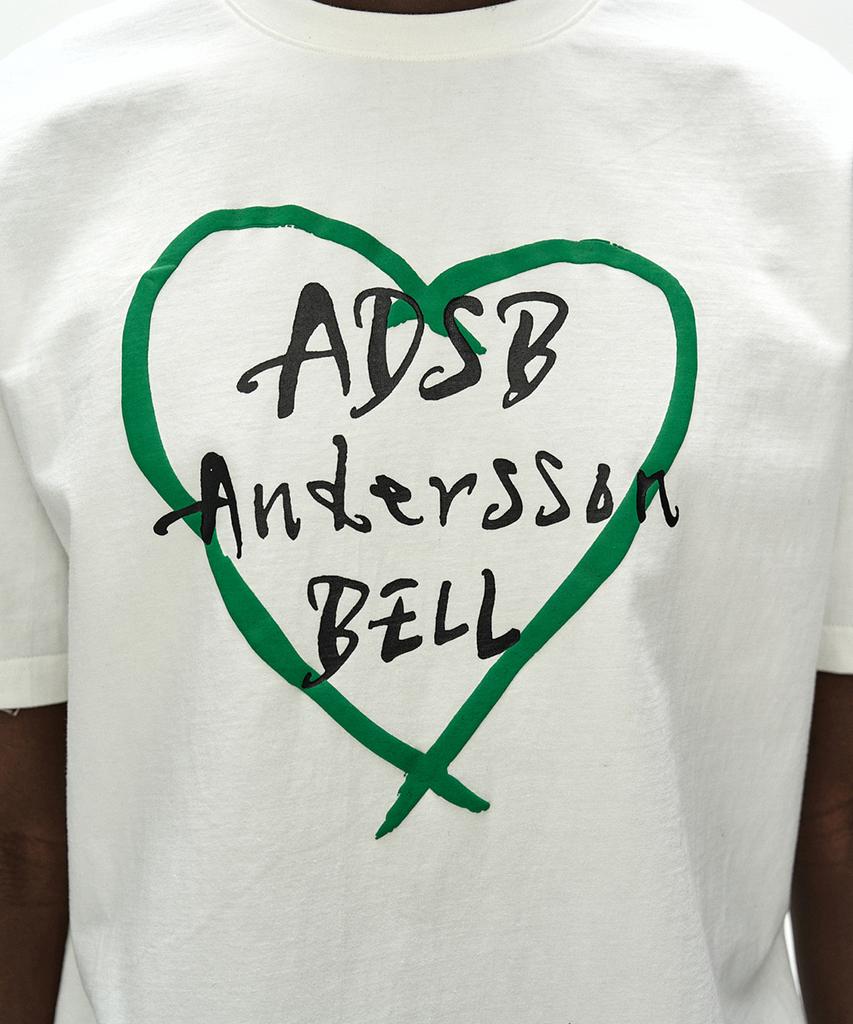 ADSB ANDERSSON BELL Унисекс Футболка с логотипом-сердцем Kelly Atb1682U(Белый/Зеленый)
