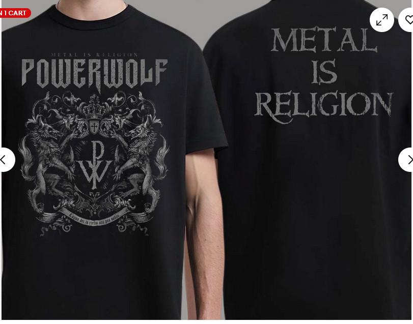 Powerwolf Гребень Металл Это Религия Двухсторонняя Унисекс Футболка Унисекс Футболка