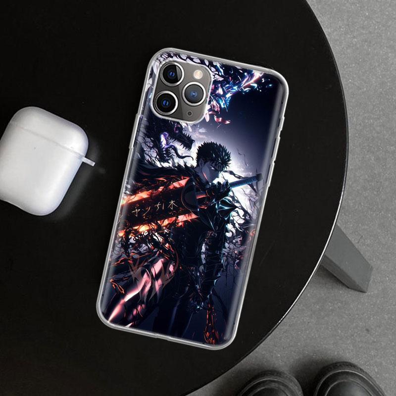 Чехол для телефона Аниме Берсерк Гатс для iPhone 11 12 13 Mini 14 15 Plus 16 Pro Max 17 Air 7 8 + SE Художественный Индивидуальный Fundas 11 1