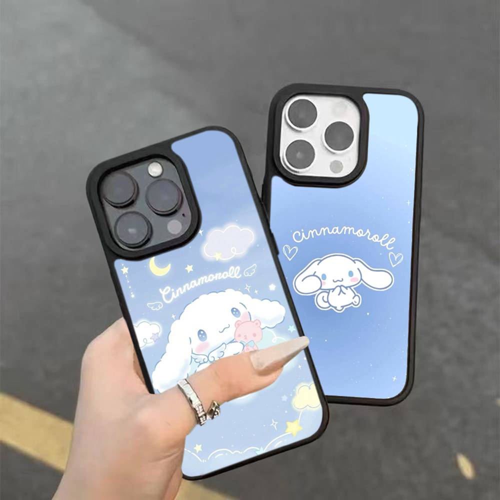 Caroon Cute C-Cinnamorolls PC+TPU Protective Phone Case For IPhone 17 16 Pro Max 15 Plus 14 13 12 11 Cover