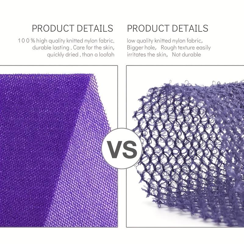 3 шт., Африканская сетка Длинная мочалка для душа, Отшелушивание тела, Скрабирование тела, Скрабирование спины, Гладкий светло-бежевый цвет, Растягивается до 66 дюймов