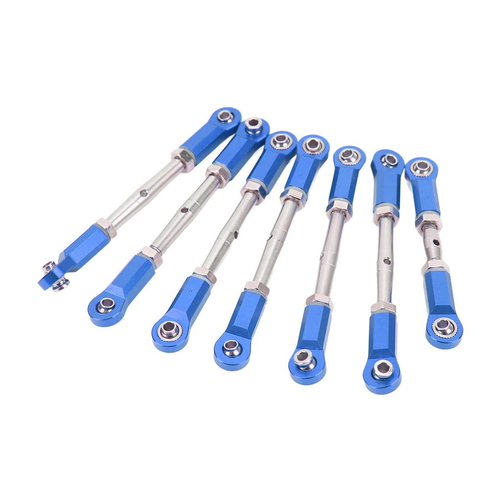 7pcs RC Tie Rod Set Aluminum Alloy Durable Convenient Metal RC Car Link Rod Set for Traxxas 1 10 RC Short Truck Blue