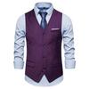 2023 Men's Large Solid Color Single-Breasted Casual Suit Vest - Korean Style