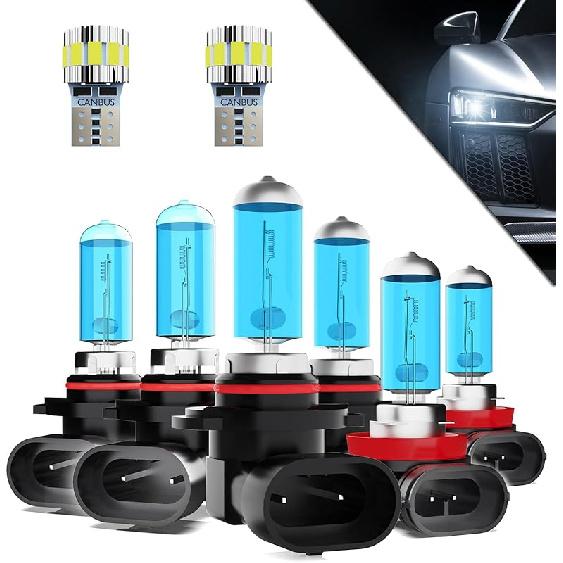 Halogen Headlights Fit For Chevrolet Chevy Colorado 2004-2008 Headlight Bulbs,9005/HB3/H10 High Beam+ 9006/HB4 Low Beam+ H11 Fog Light Combo,Plug And